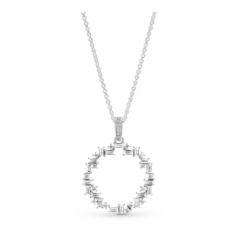 Pandora Shards Of Sparkle Necklace Ireland - Sterling Silver/Cubic Zirconia - 683072HDG